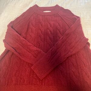 Maroon Aerie Cable Knit Sweater